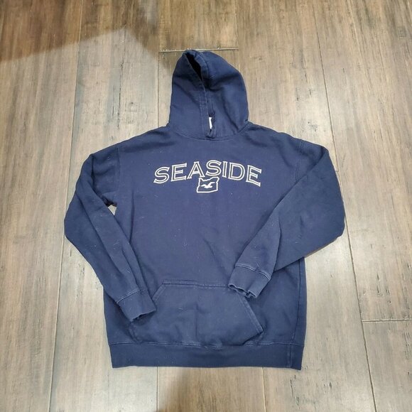 Unisex Youth Seaside Oregon Blue Pullover Hoodie Size YXL Beach Winter Warm Wind - Picture 1 of 7